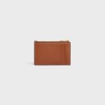 ZIPPED CARD HOLDER CUIR TRIOMPHE IN SHINY CALFSKIN TAN - Image 3